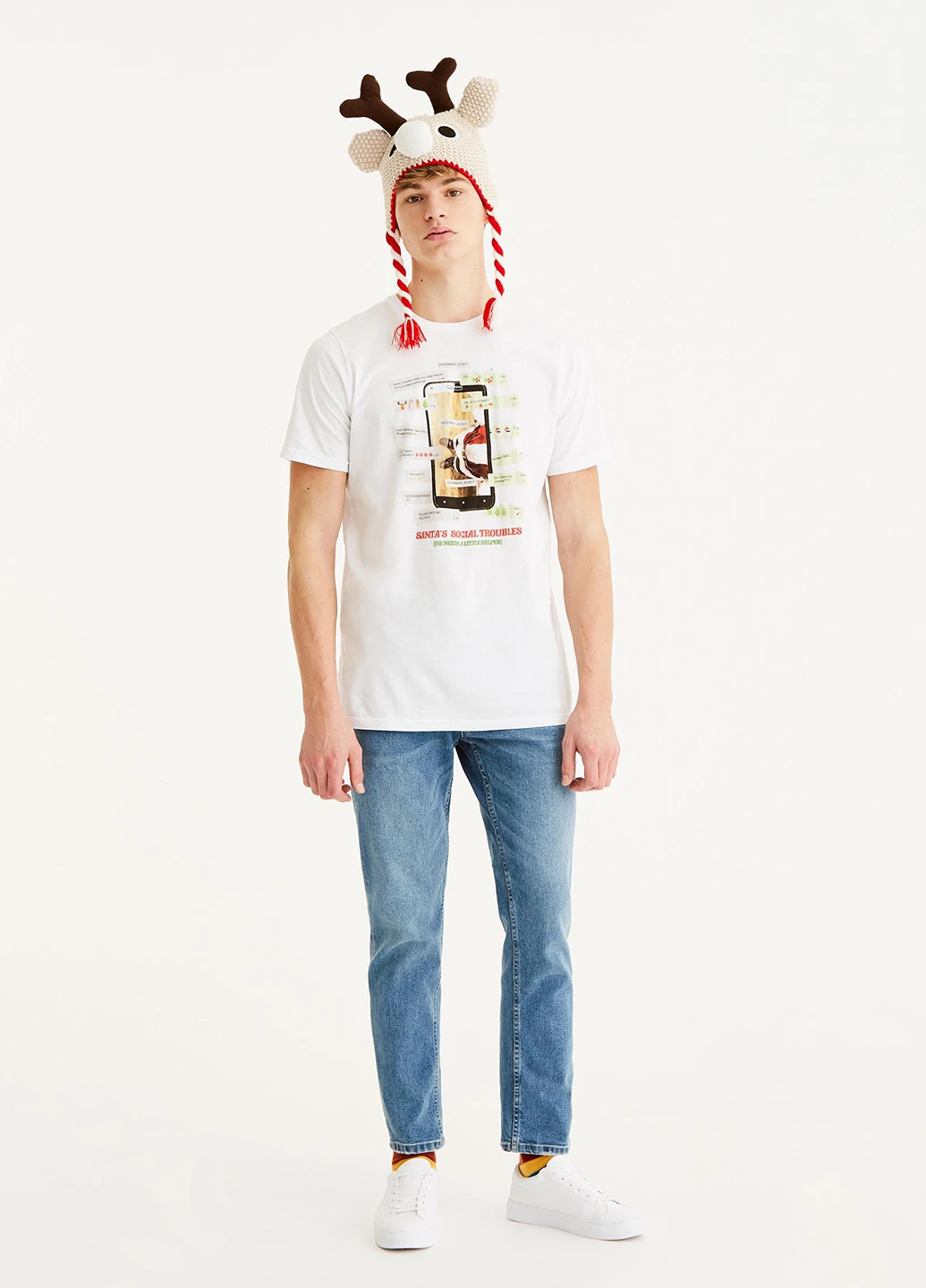 Белая футболка Pull & Bear