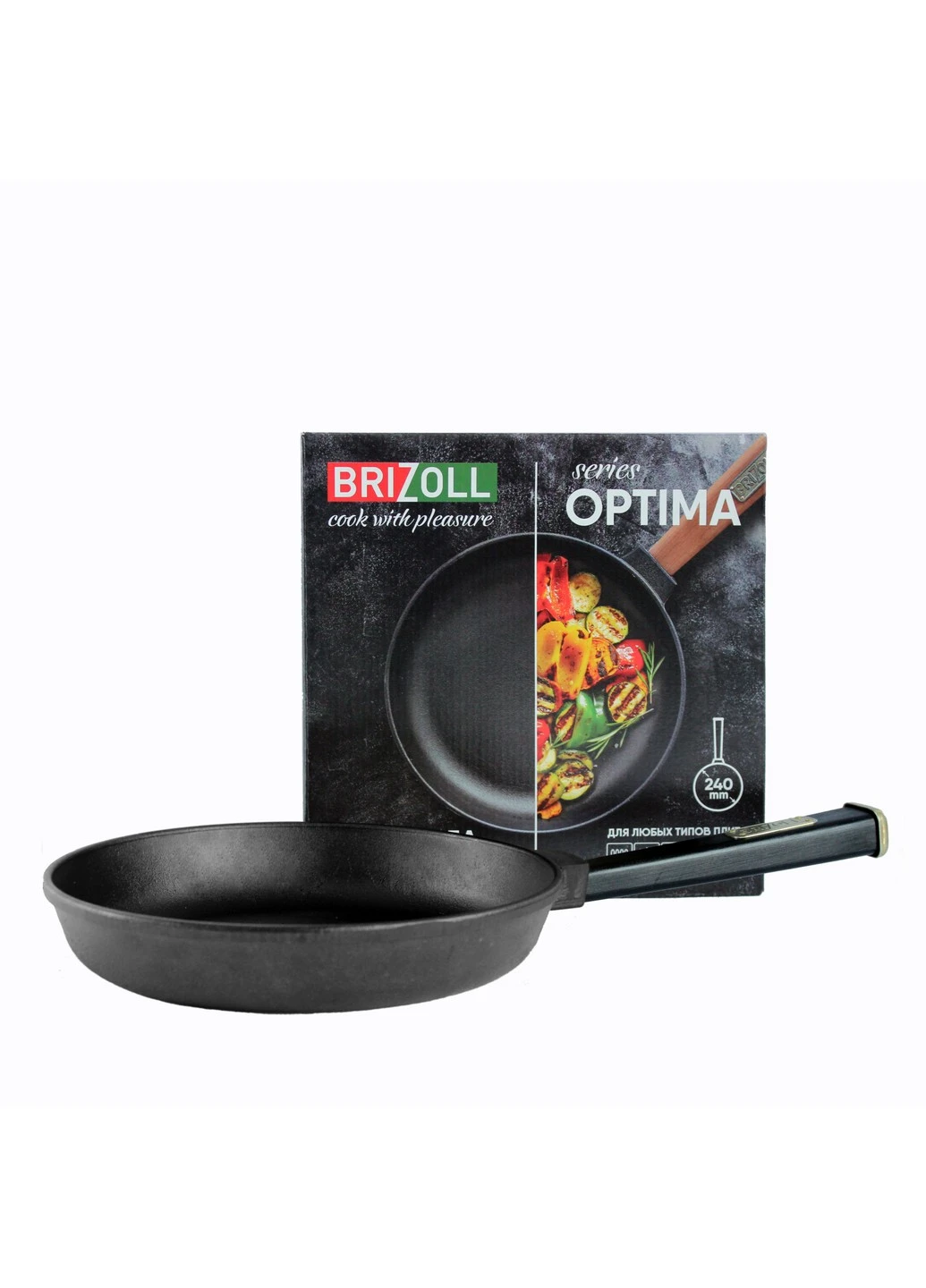 Чавунна сковорода Optima-Black 240 х 40 мм Brizoll (255190742)