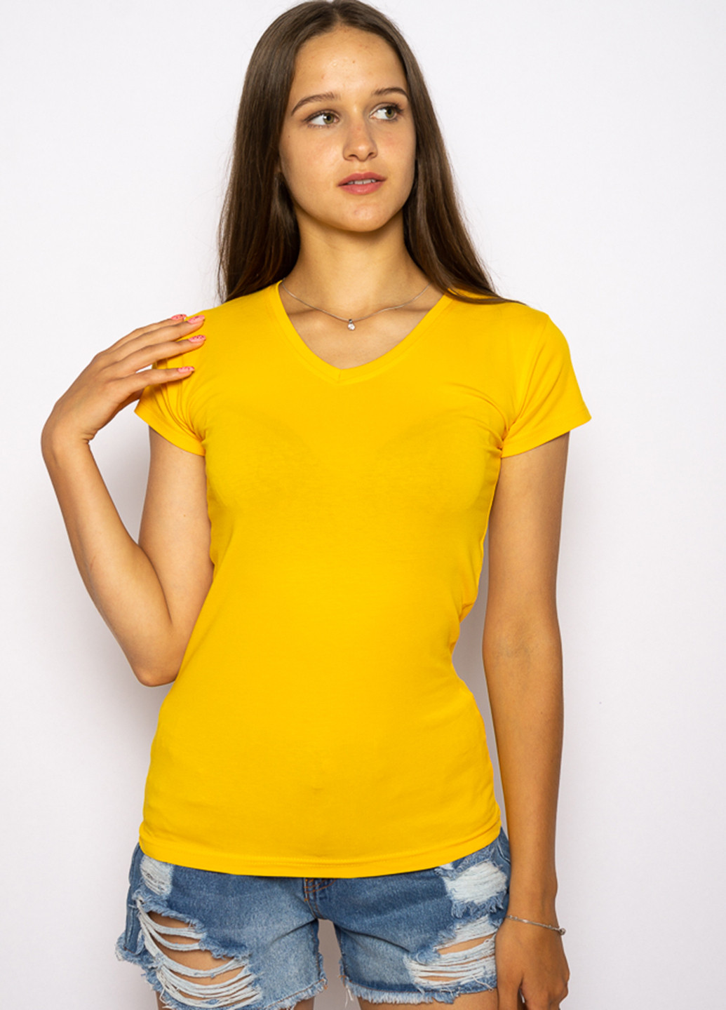 Желтая летняя футболка Time of Style