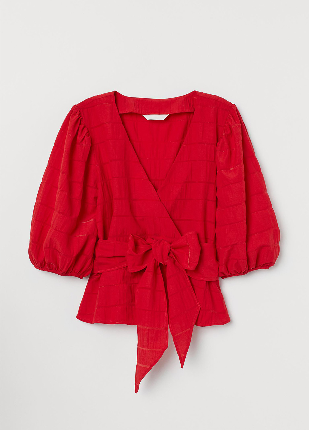 Красная блуза на запах, с баской H&M