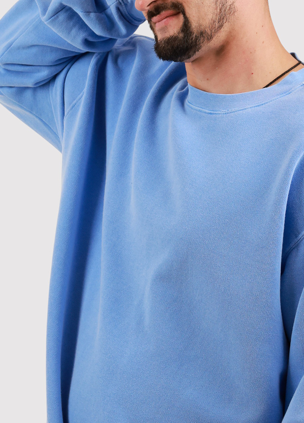 Голубой свитшот Blue 84 однотонный без декора (361422136)