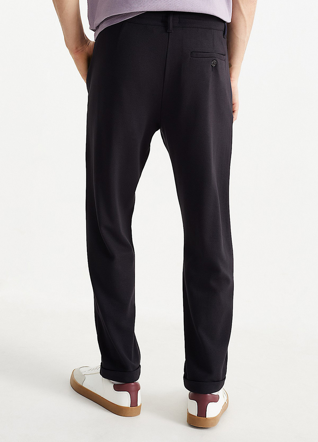 Темно-синие кэжуал демисезонные зауженные брюки C&A