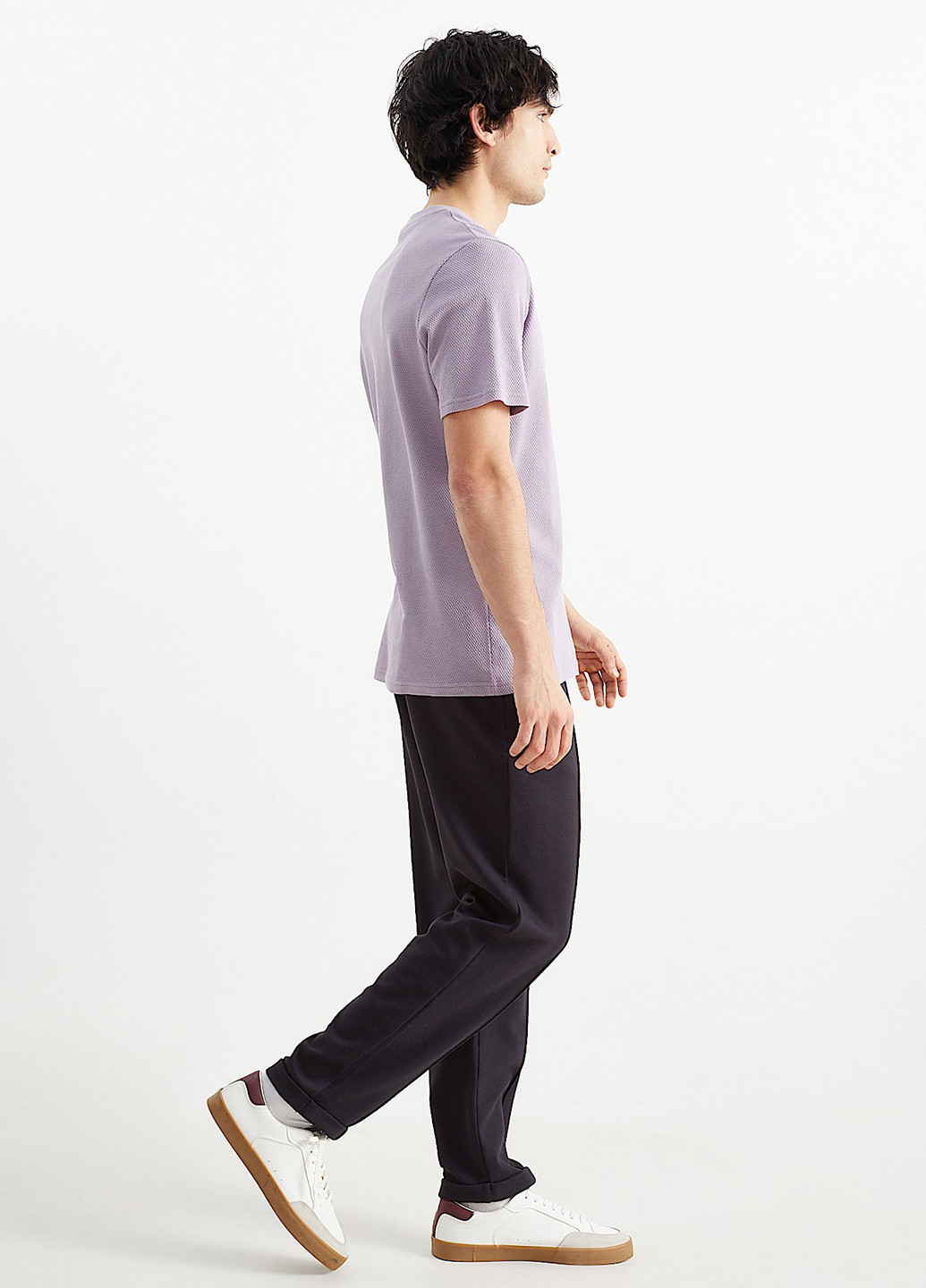 Темно-синие кэжуал демисезонные зауженные брюки C&A