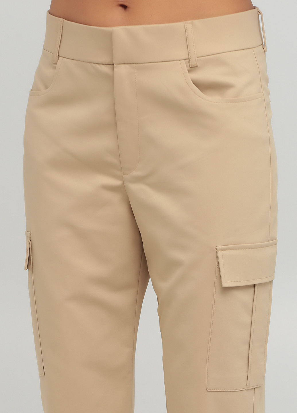 Бежевые кэжуал демисезонные карго брюки Zara