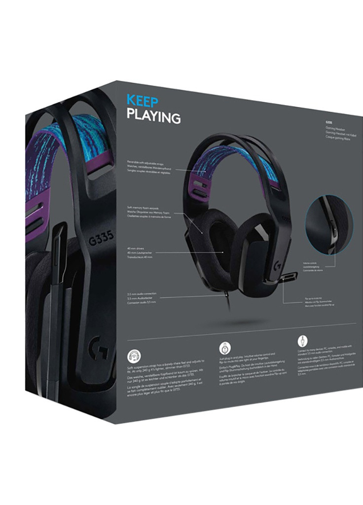 Наушники (981-000978) Logitech G335 Wired Gaming Black (253546239)