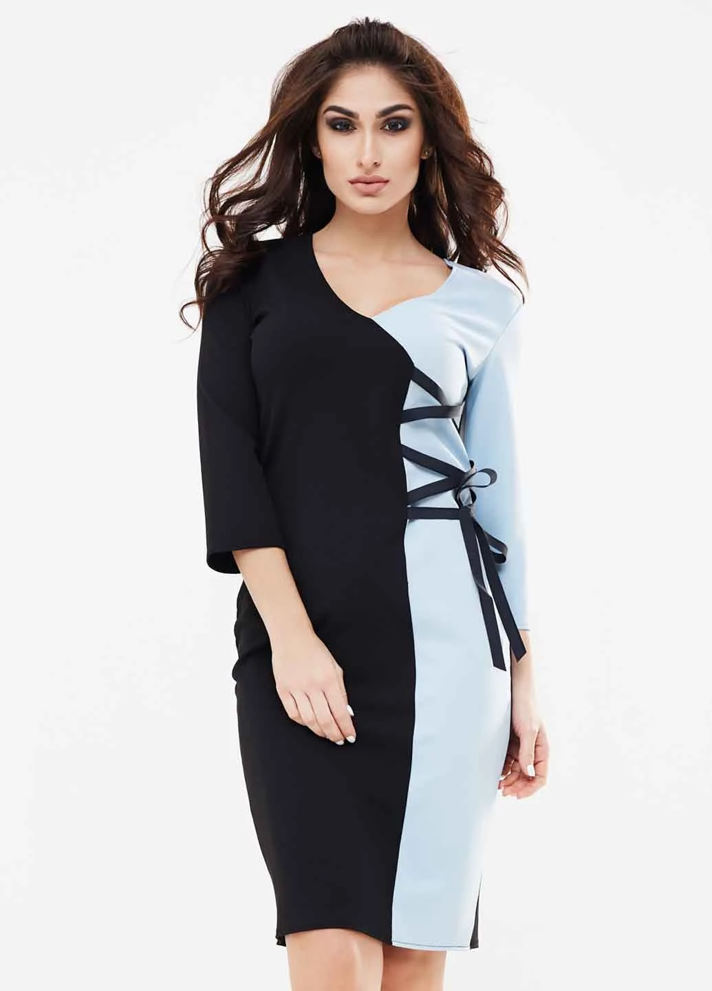 Черное коктейльное платье New Style однотонное