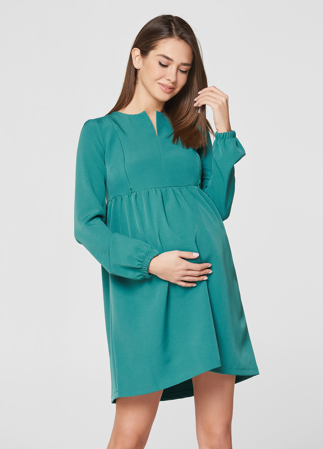 Смарагдова кежуал сукня для вагітних і годуючих Lullababe однотонна