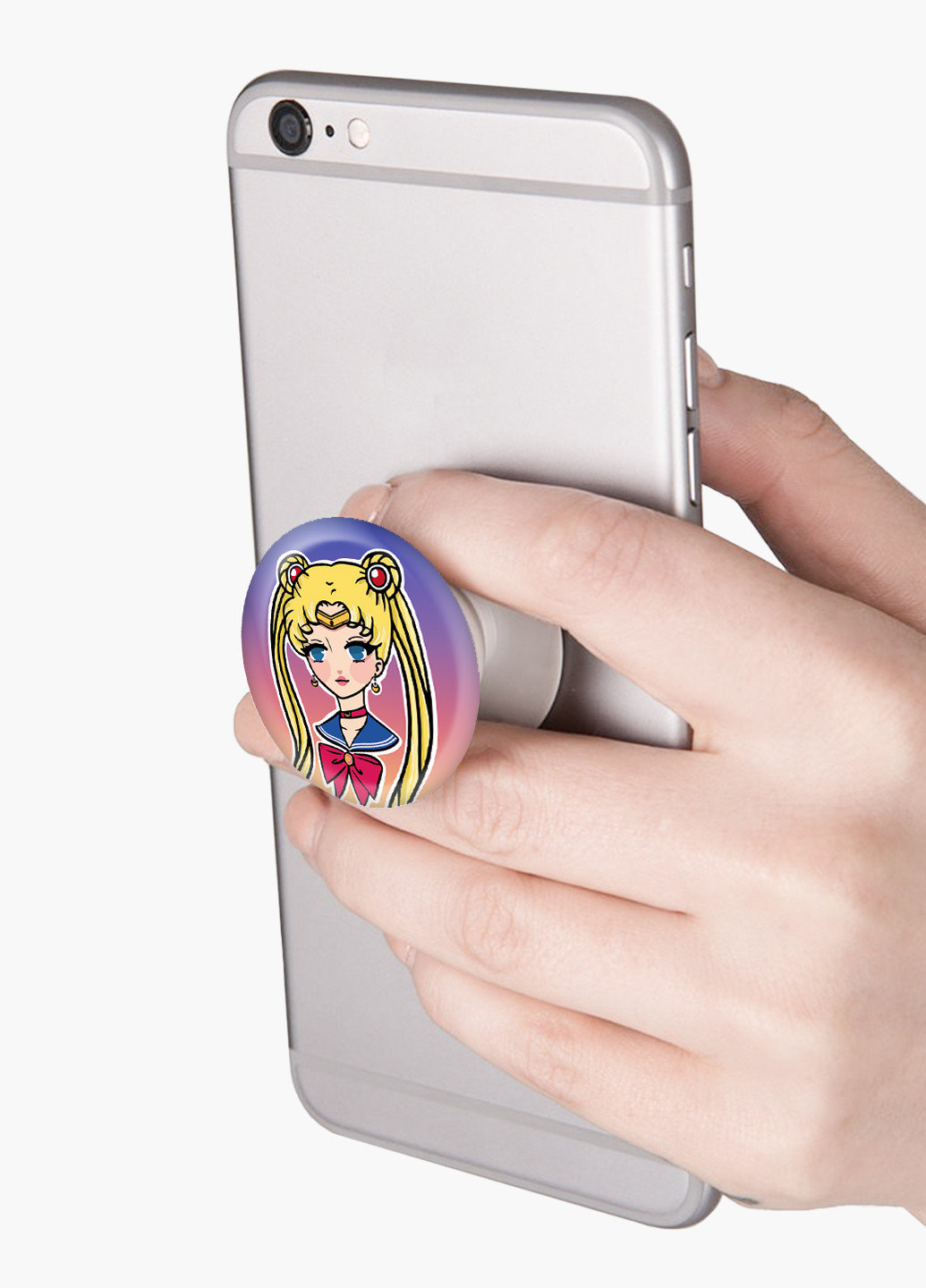 Попсокет (Popsockets) держатель для смартфона Сейлор Мун (Sailor Moon) (8754-2926) Черный MobiPrint (229014729)