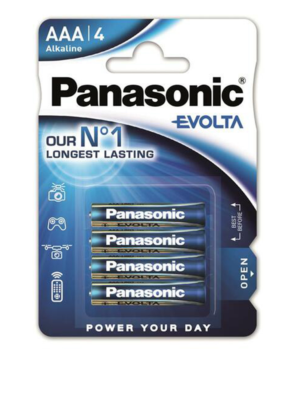 Батарейка Panasonic EVOLTA AAA BLI 4 ALKALINE (LR03EGE/4BP) синие