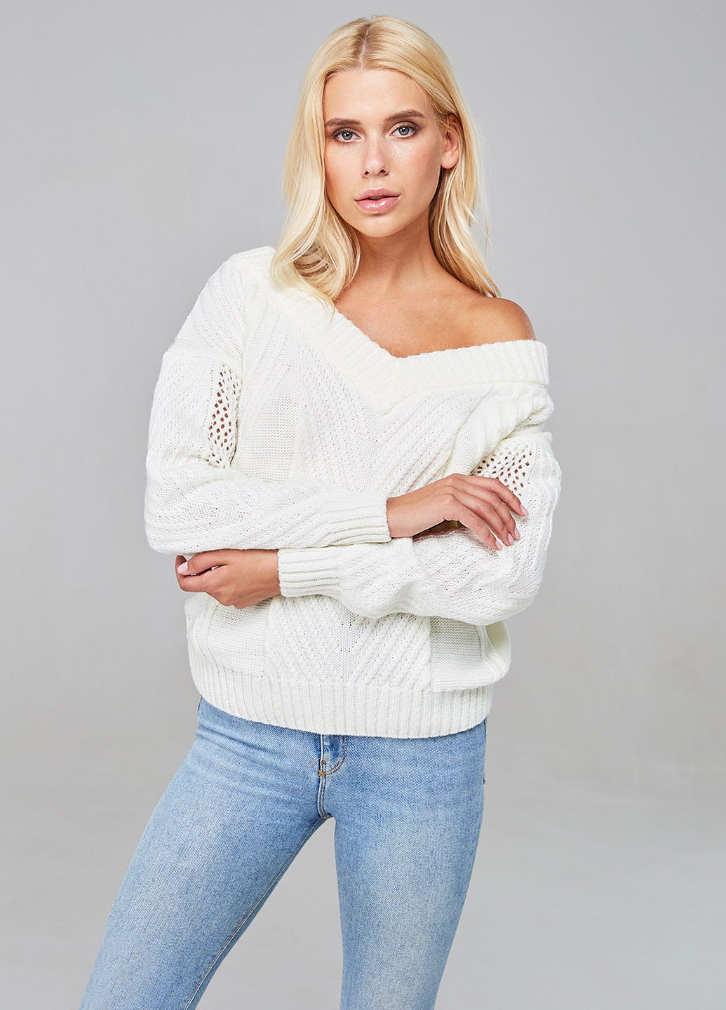 Молочный демисезонный пуловер пуловер Brunello de Neri