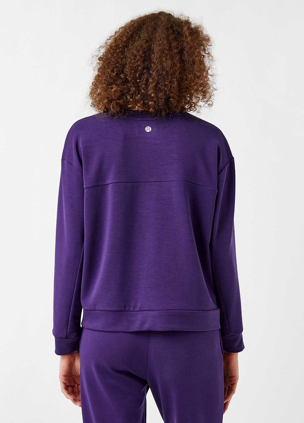 KOTON свитшот однотонный фиолетовый кэжуал модал, трикотаж