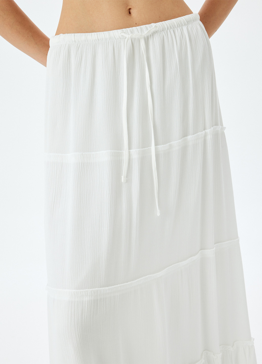 Белая кэжуал однотонная юбка KOTON клешированная