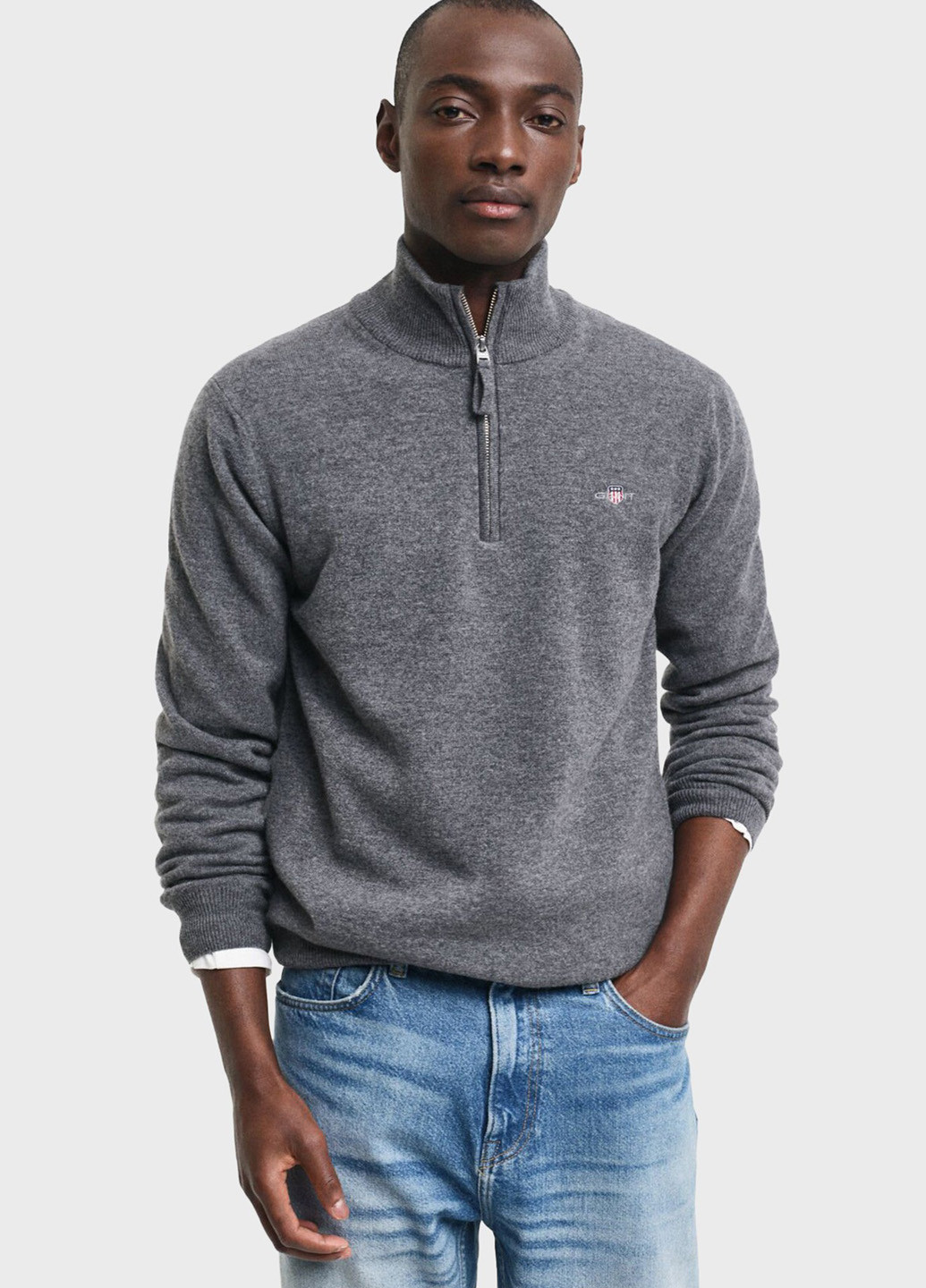 Серый демисезонный свитер Gant