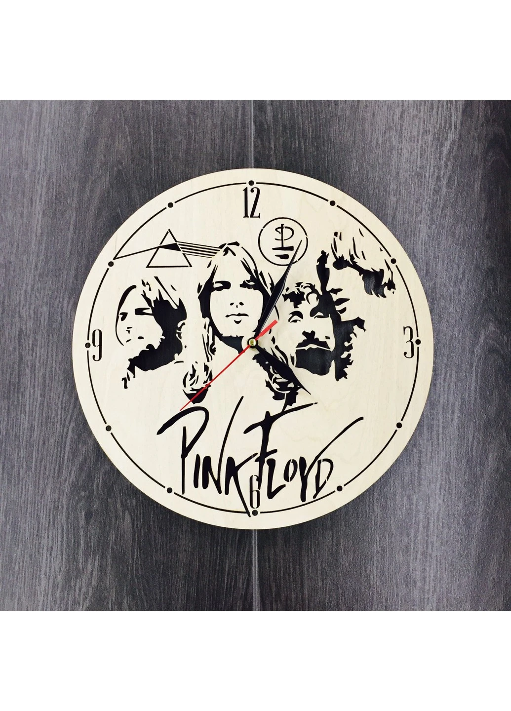 Безшумний настінний годинник з дерева «Pink Floyd» 7Arts (253567464)