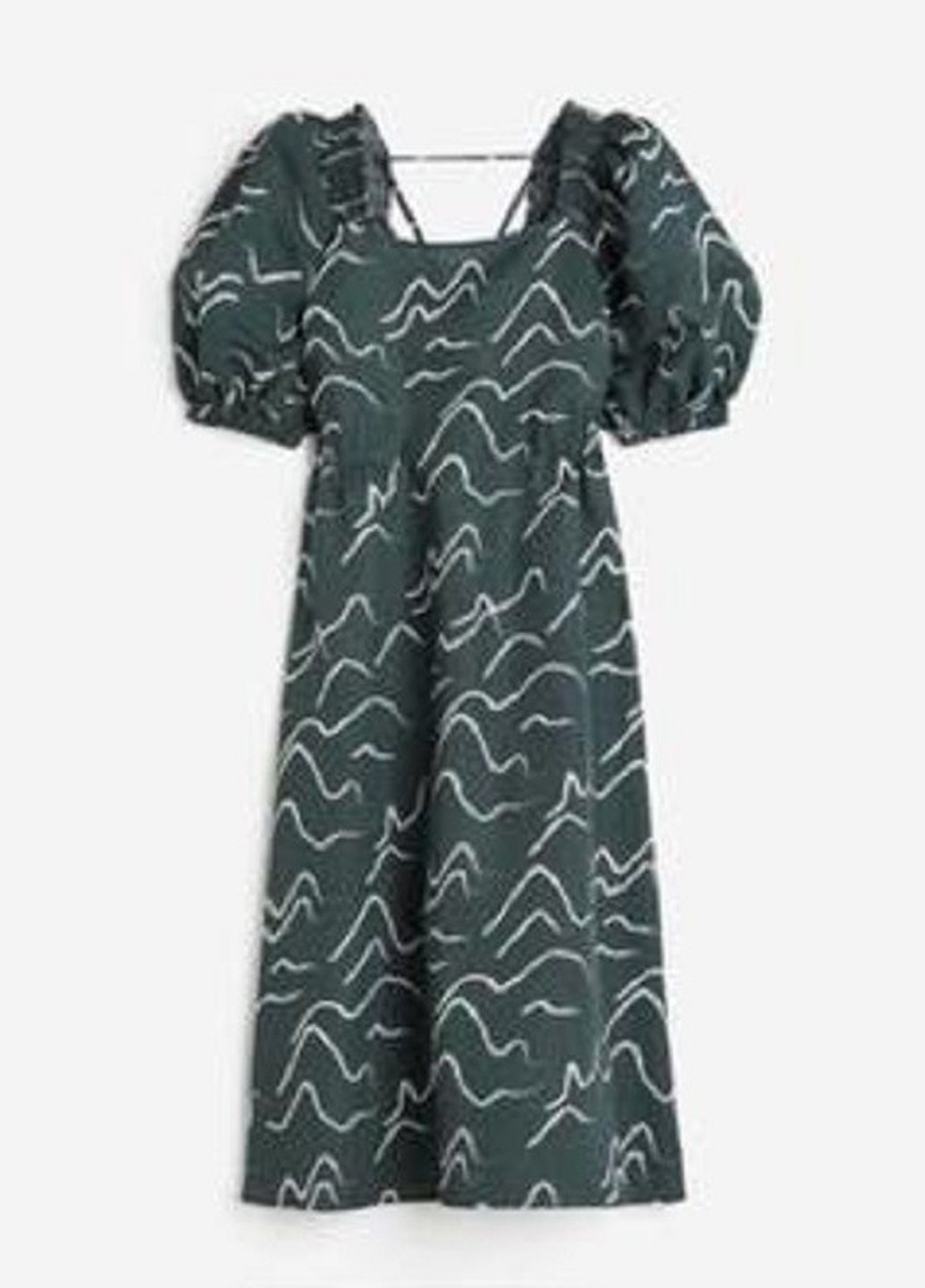 Темно-зелена кежуал сукня H&M з абстрактним візерунком