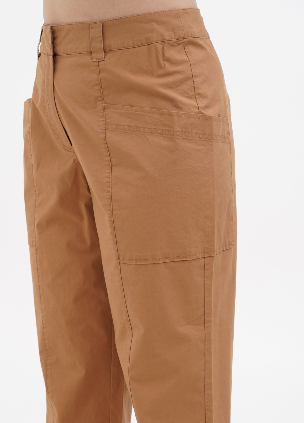 Светло-коричневые кэжуал демисезонные зауженные брюки Comma