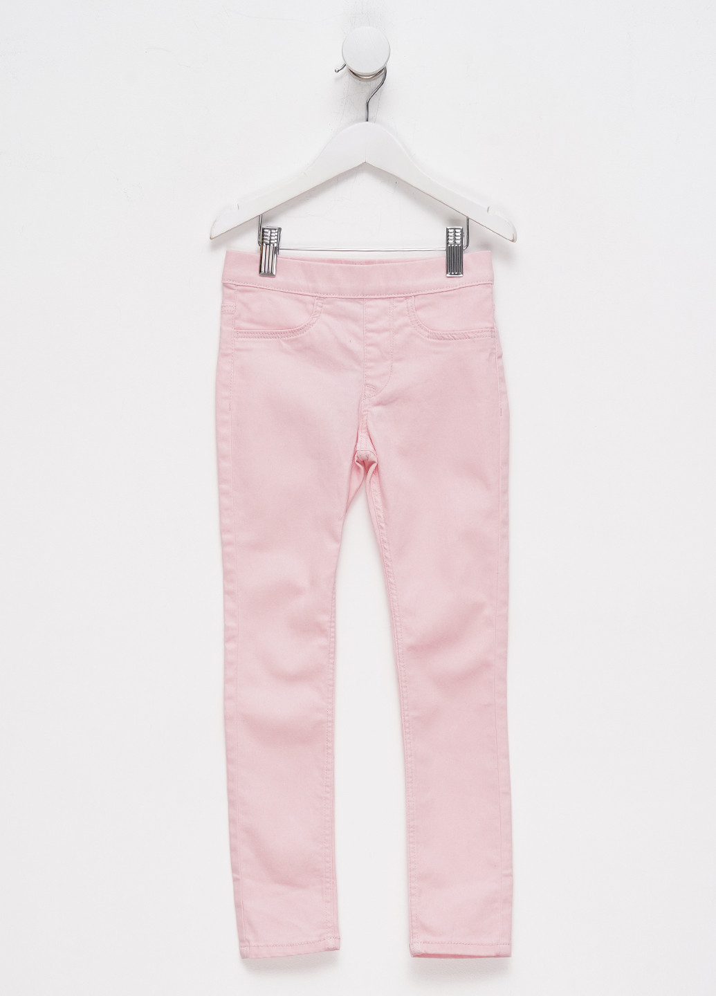 Джегінси H&M однотонні світло-рожеві джинсові бавовна