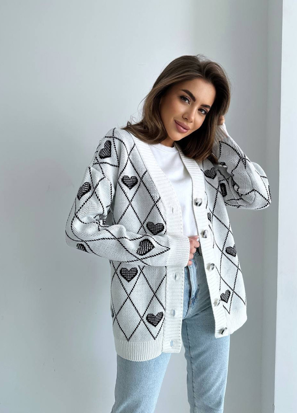 Молочный демисезонный кардиган No Brand