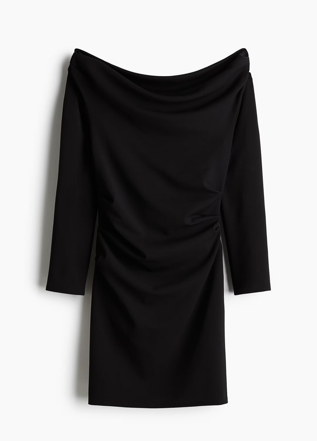 Чорна вечірня сукня з відкритими плечима H&M однотонна