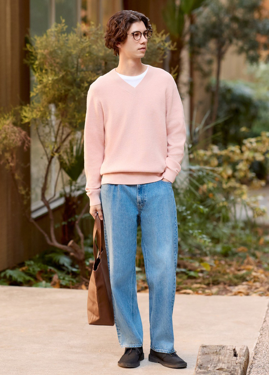 Розовый демисезонный свитер пуловер Uniqlo