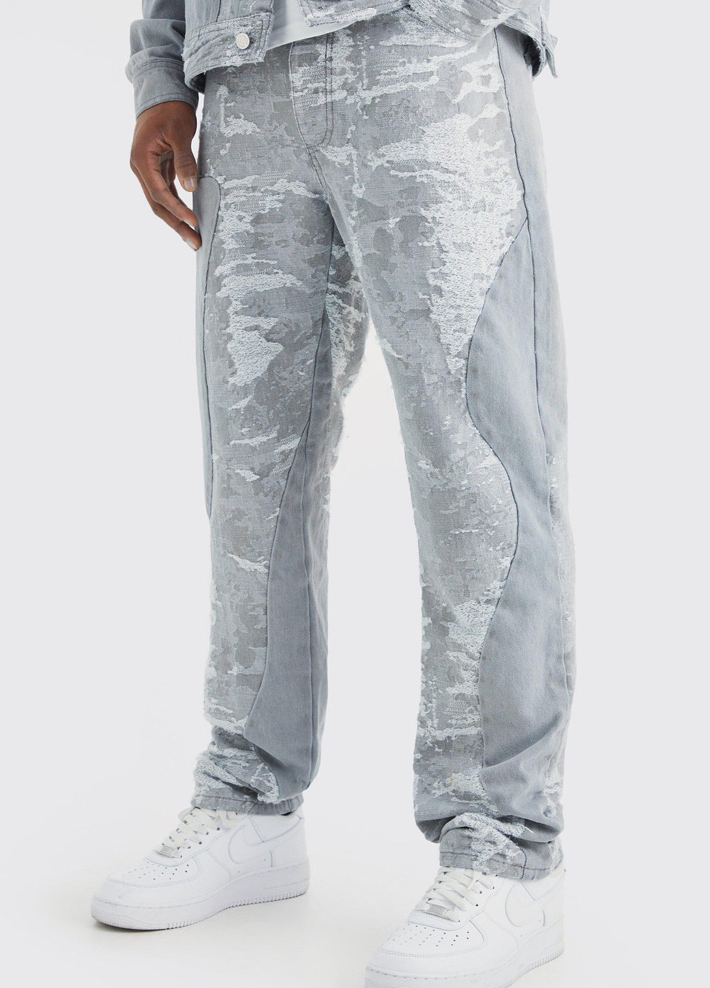 Светло-серые демисезонные прямые джинсы Boohoo