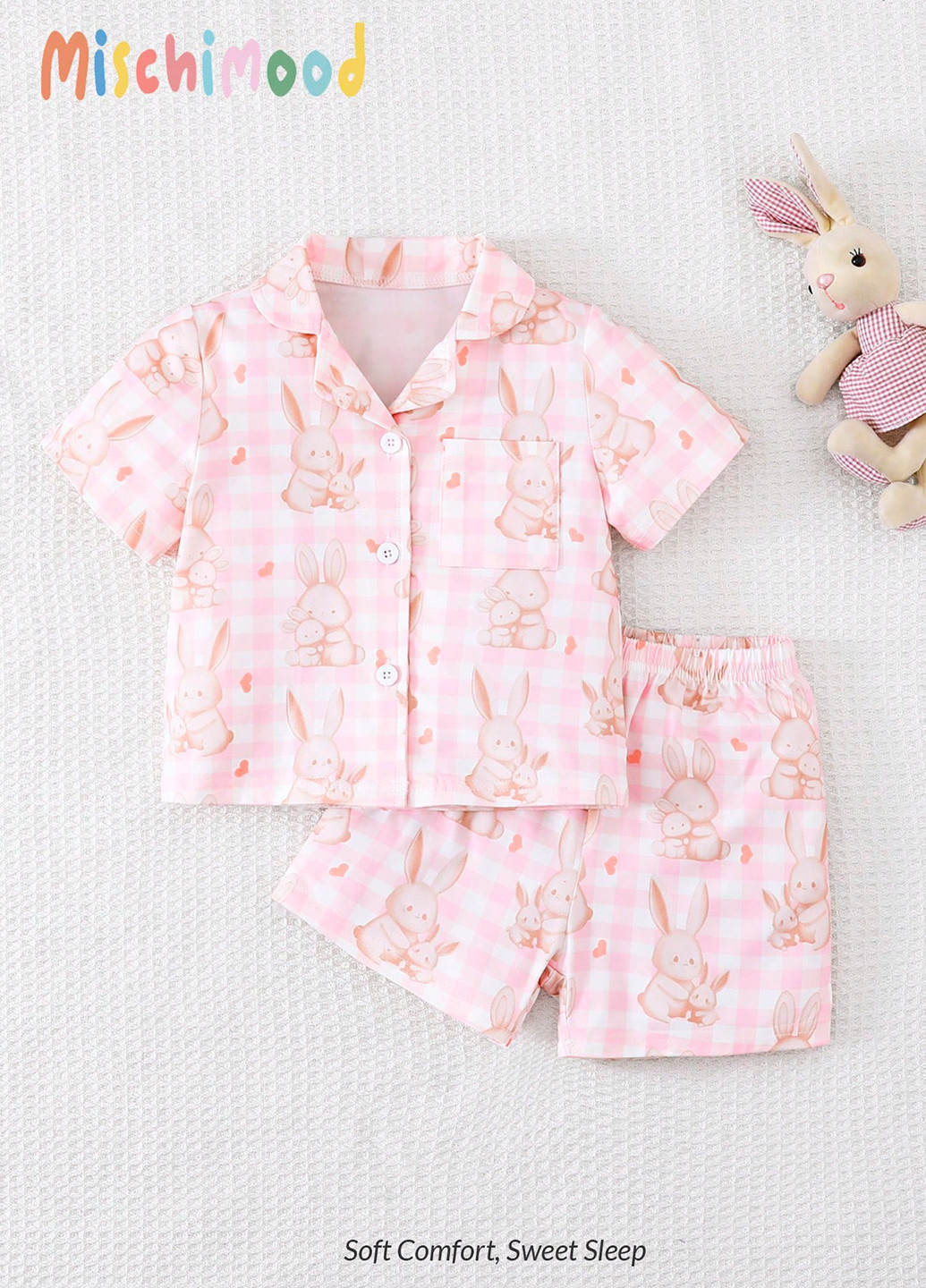 Світло-рожева всесезон піжама (сорочка, шорти) сорочка + шорти SHEIN