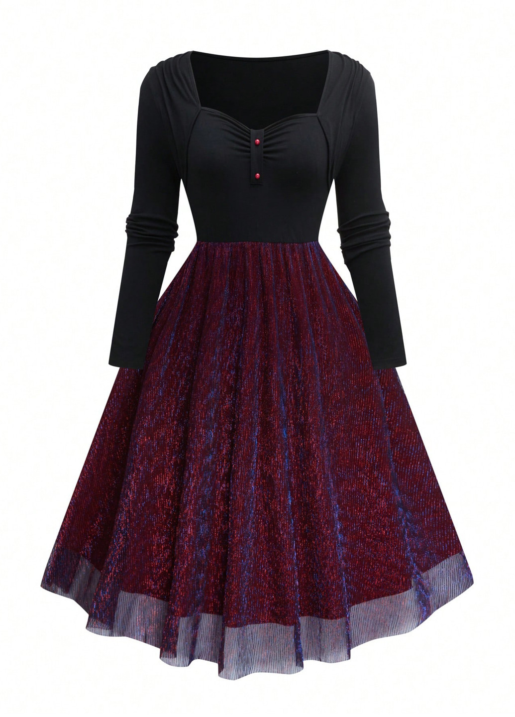 Комбінована святковий, коктейльна сукня з пишною спідницею SHEIN колор блок