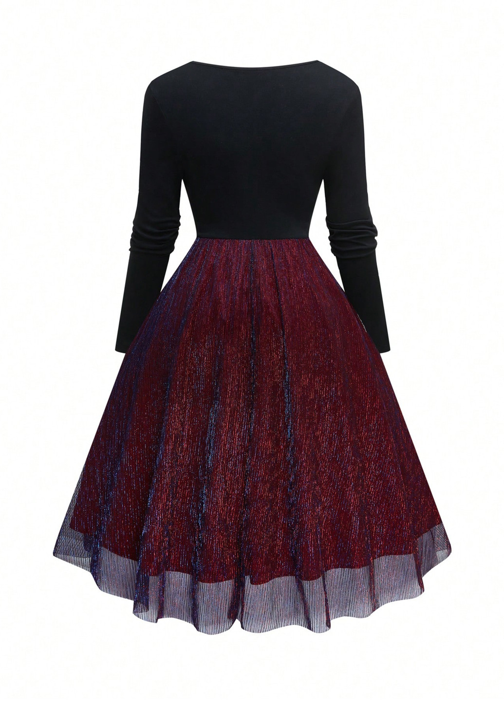 Комбінована святковий, коктейльна сукня з пишною спідницею SHEIN колор блок