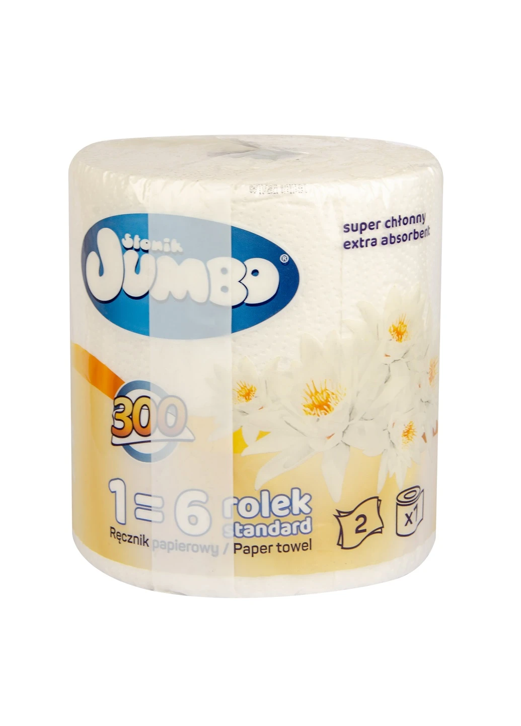 Паперові рушнички двошарові на 300 відривів 1 рулон Slonik Jumbo (253042952)