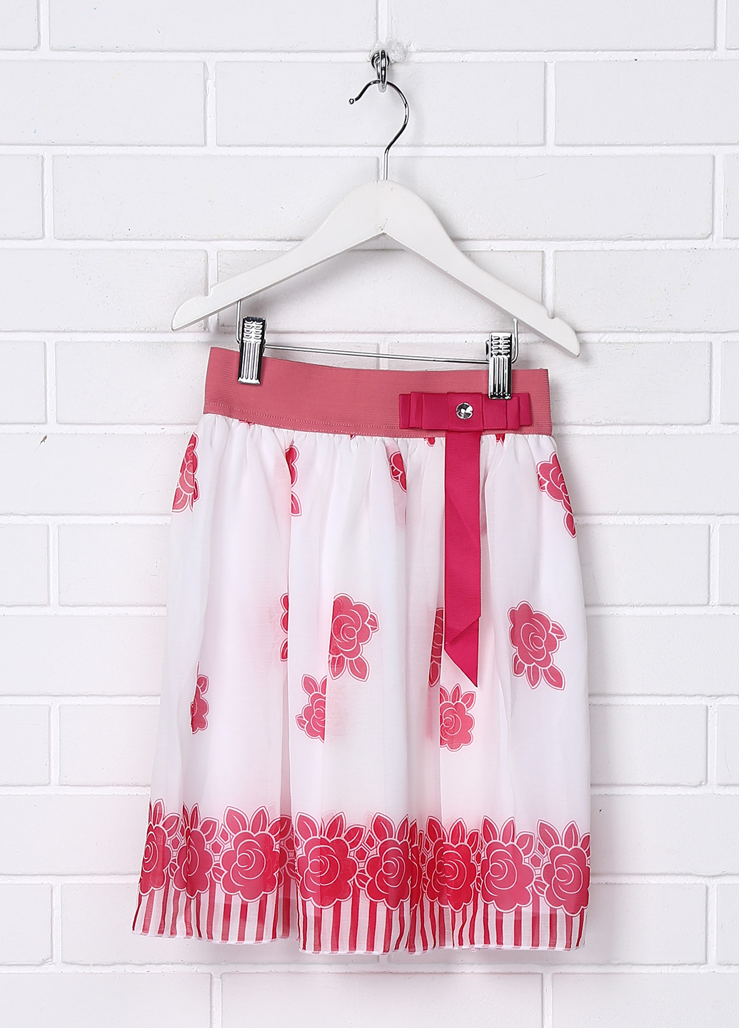 Белая кэжуал цветочной расцветки юбка Flash клешированная