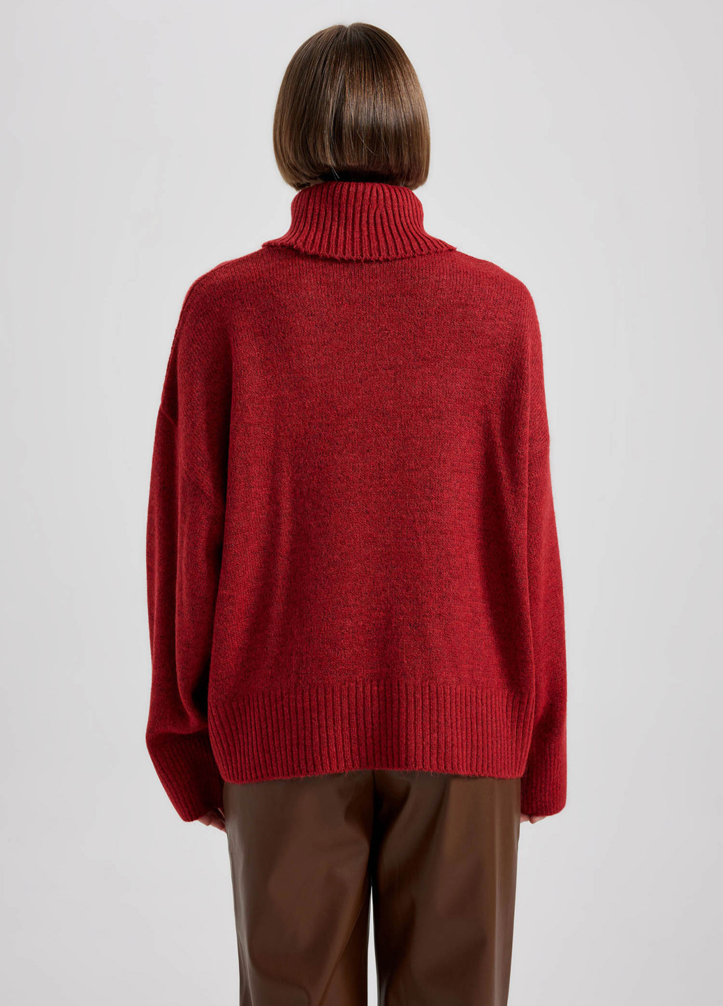 Темно-червоний зимовий светр DeFacto