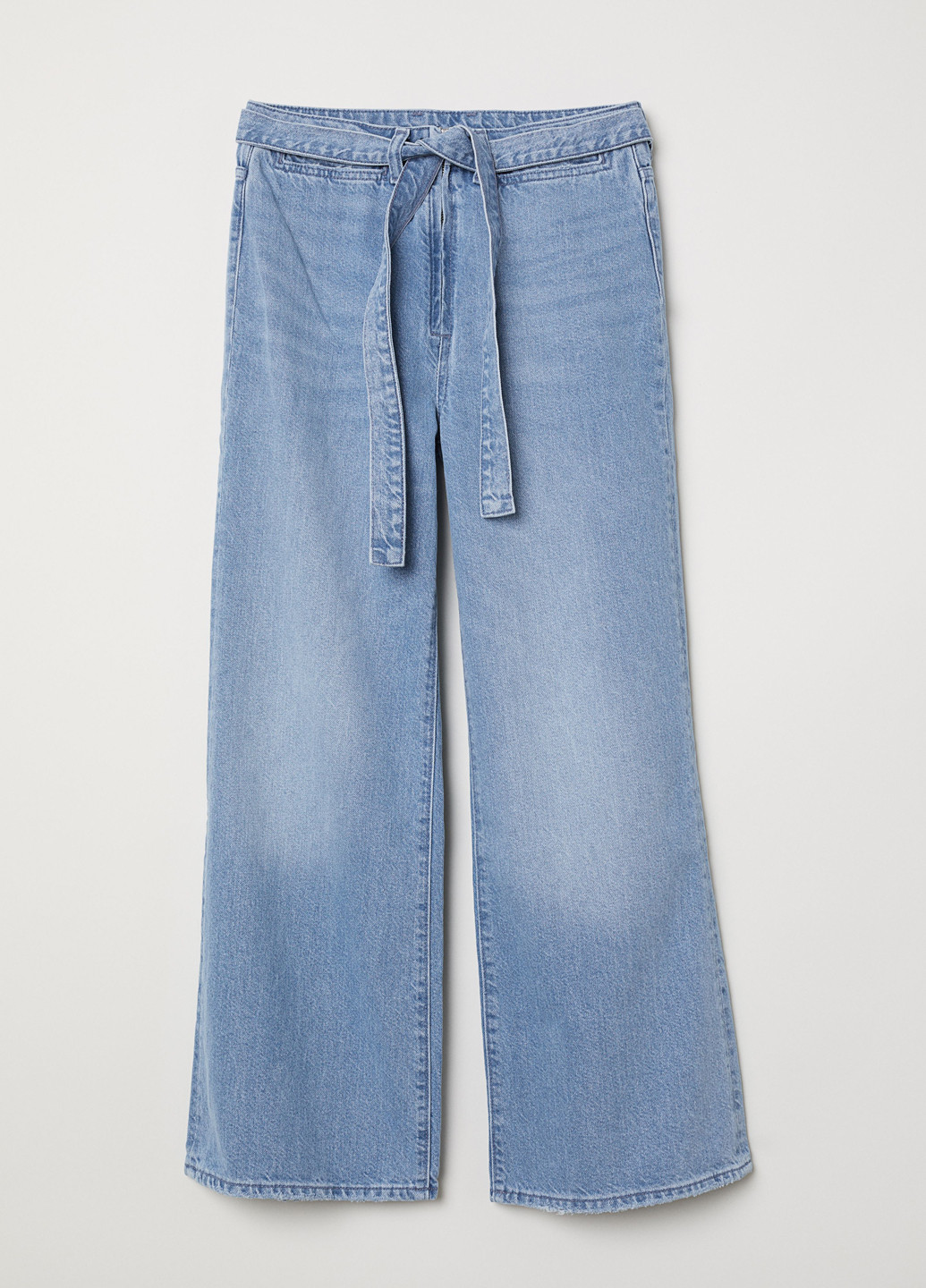 Джинси H&M кльош однотонні блакитні джинсові бавовна