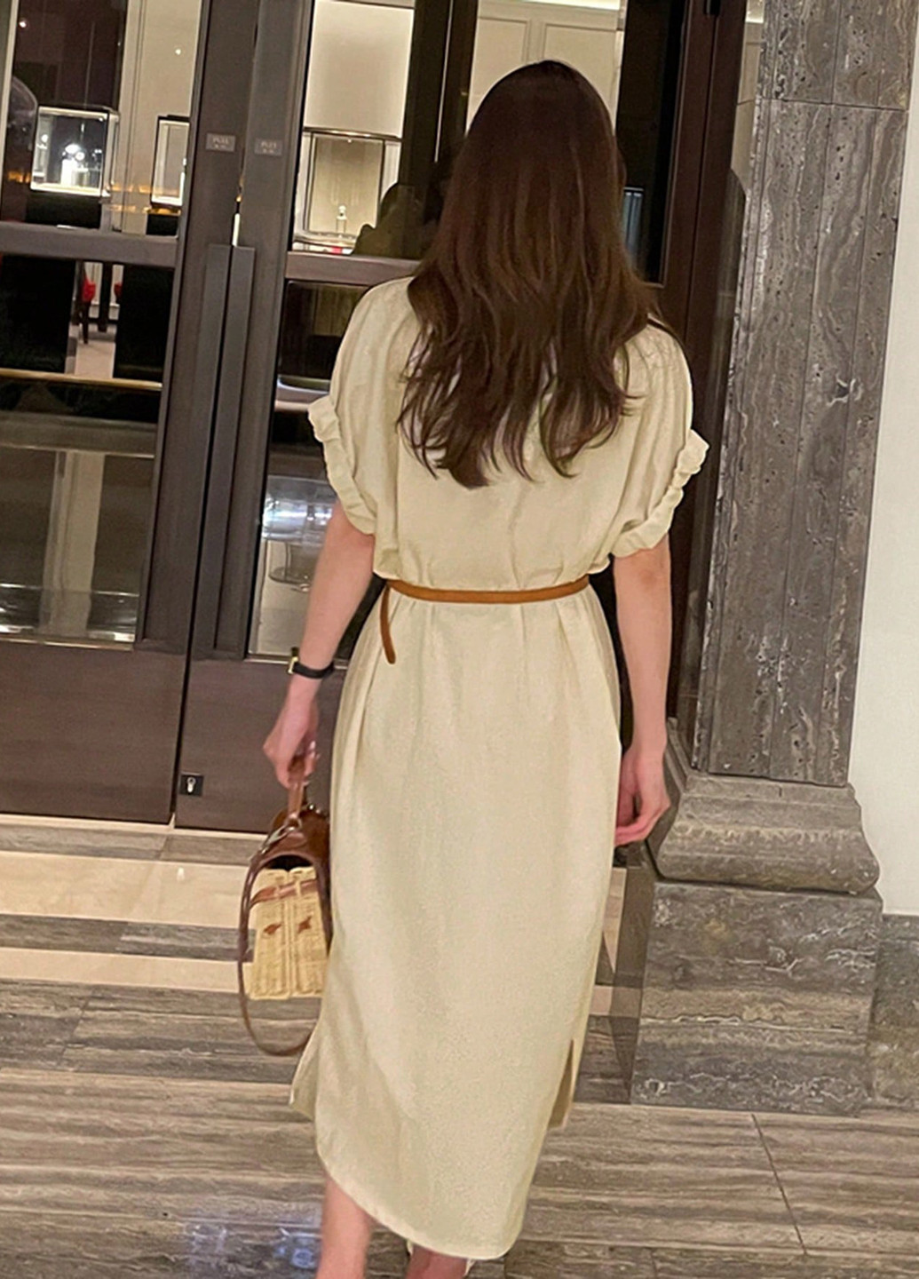 Кремова кежуал сукня сукня-сорочка SHEIN в смужку