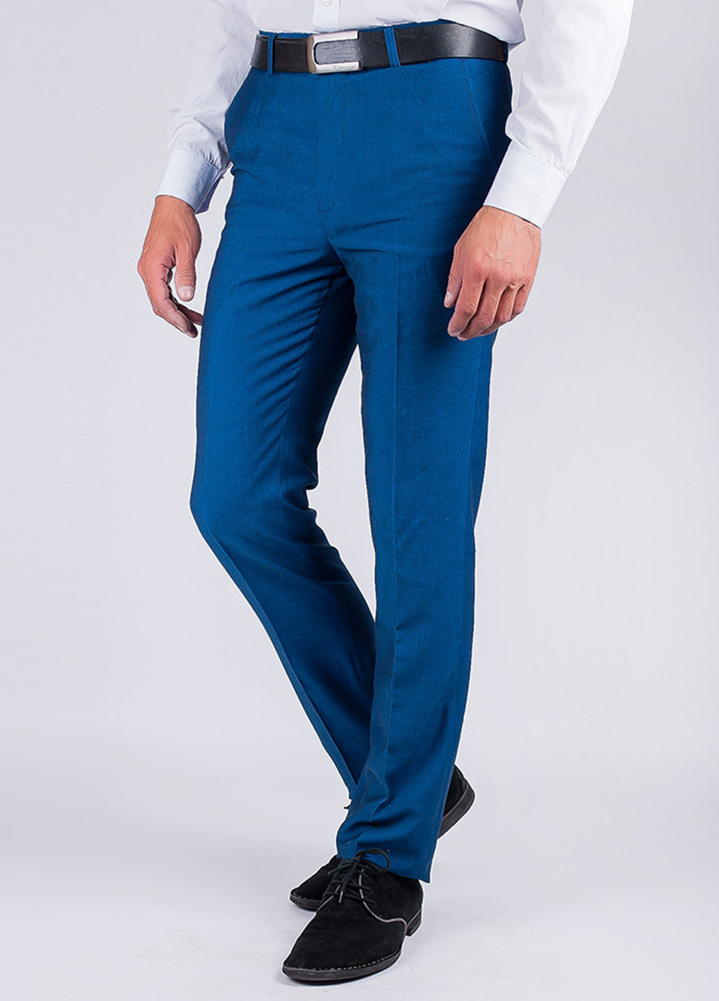 Синие кэжуал демисезонные со средней талией брюки Time of Style