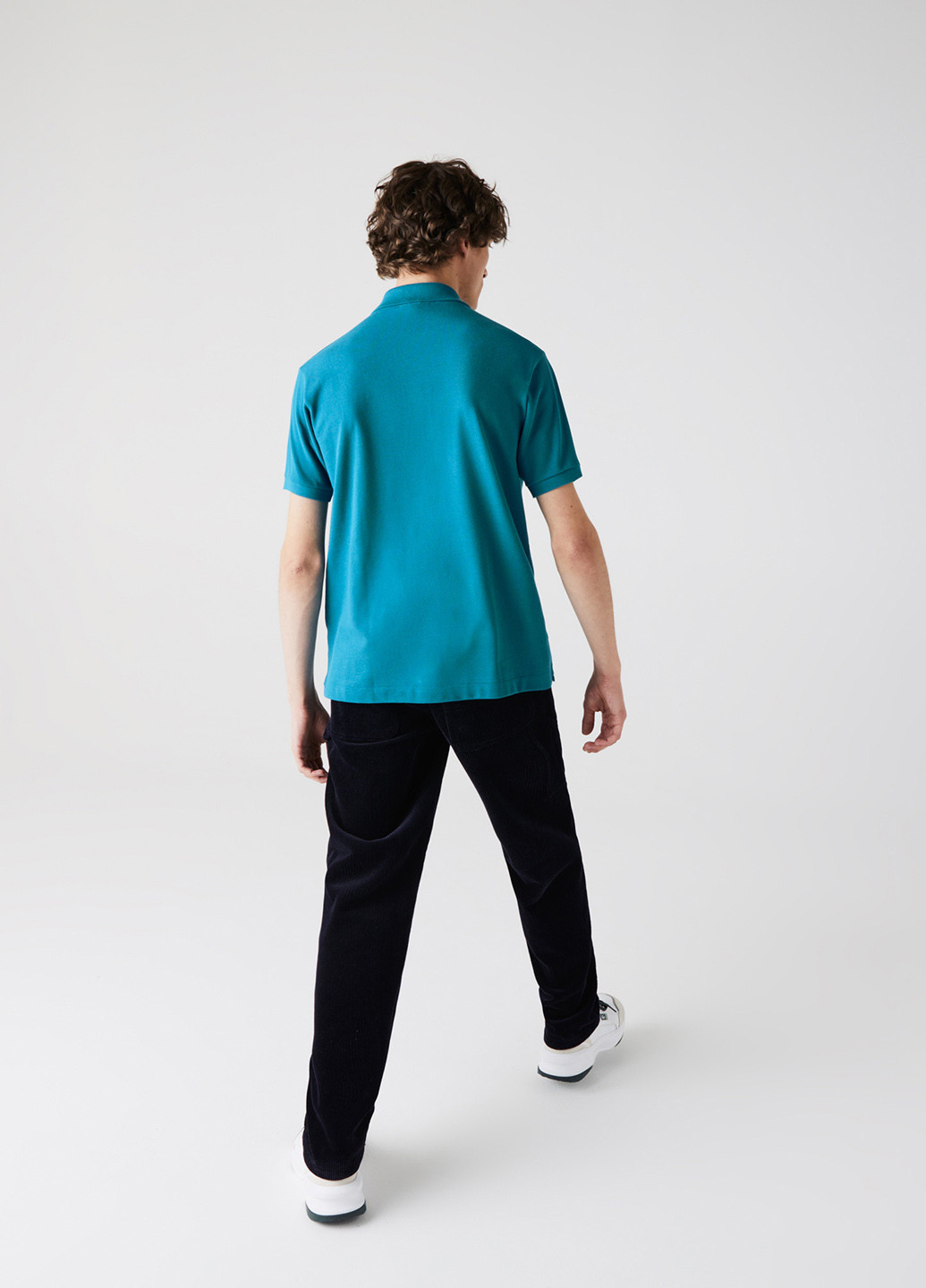 Голубой футболка-поло для мужчин Lacoste однотонная