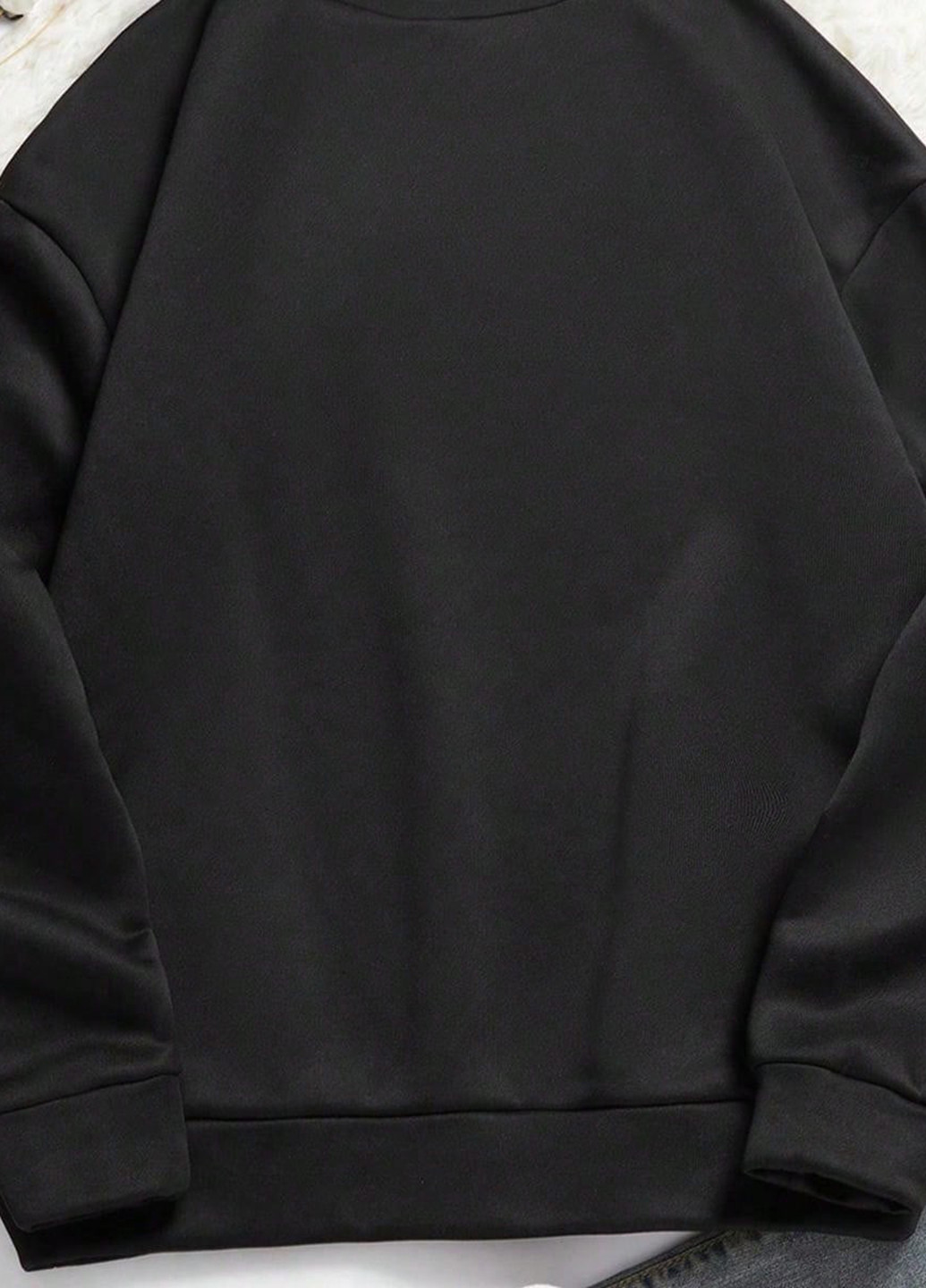 Чорний світшот SHEIN новорічний без декору (332709240)