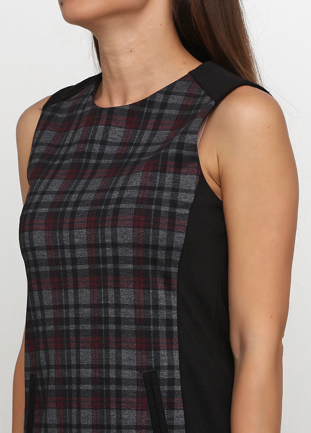 Комбинированное кэжуал платье футляр Everis в клетку