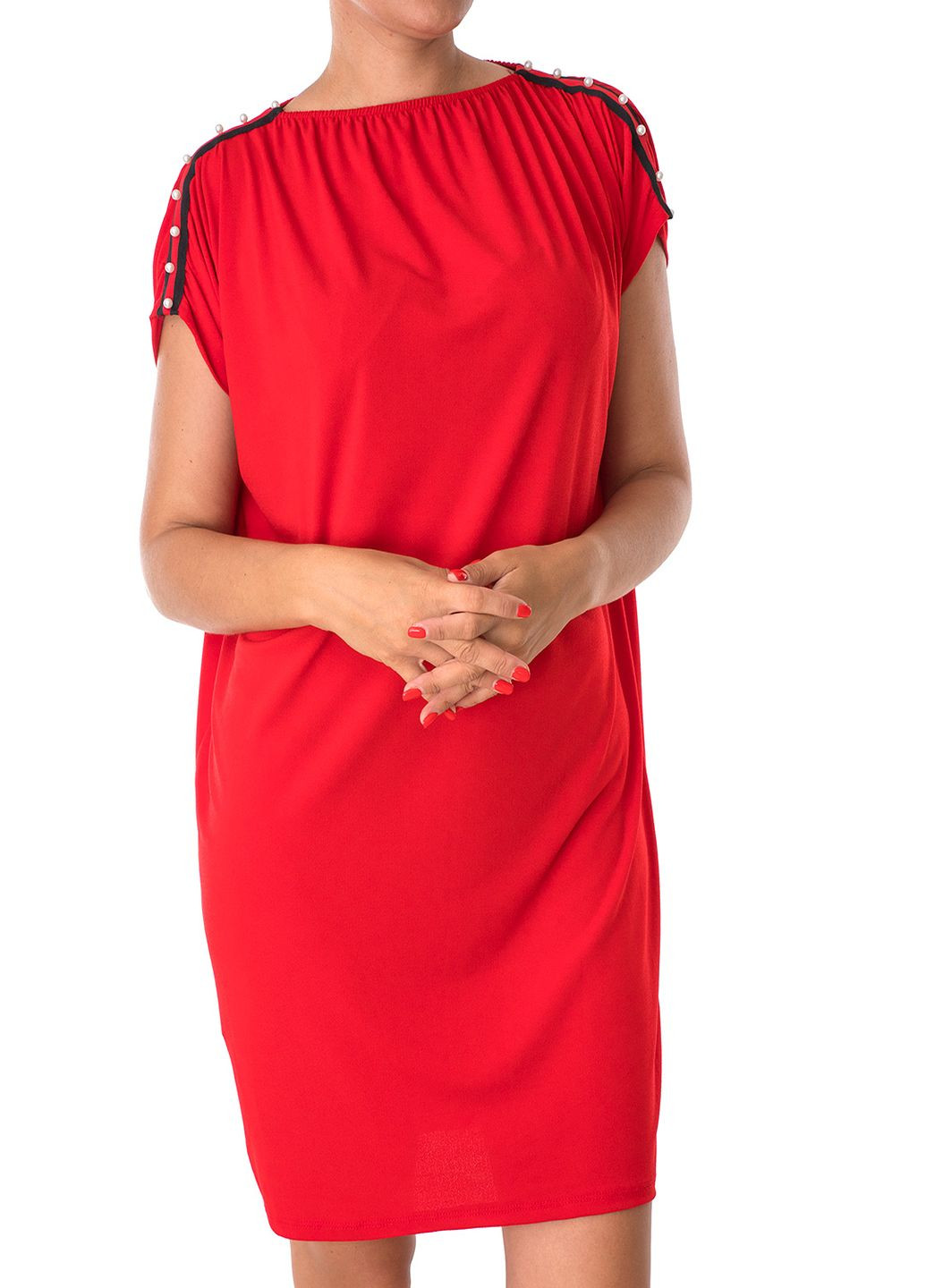 Красное кэжуал платье Miss Miss однотонное
