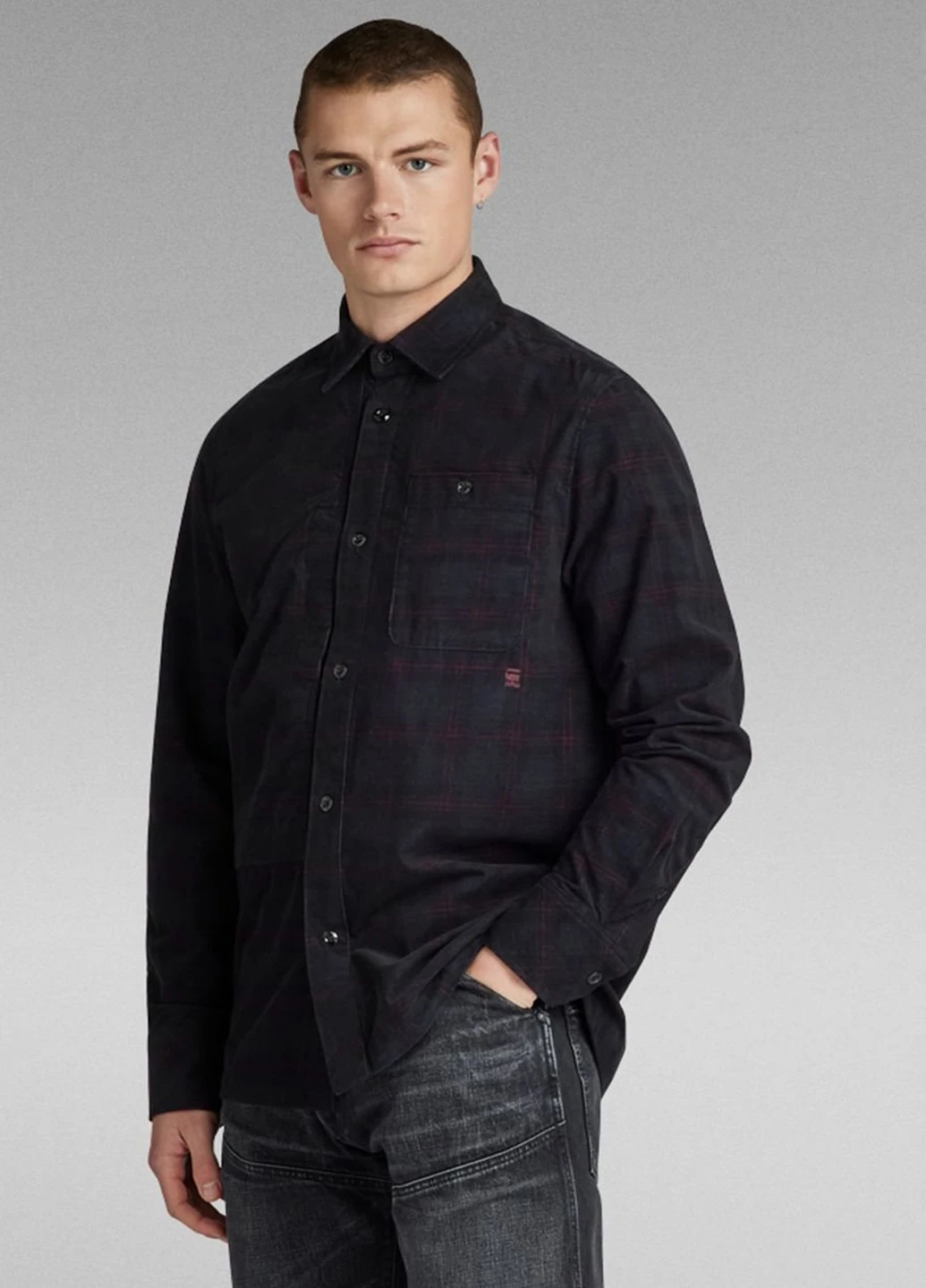Черная кэжуал рубашка в клетку G-Star Raw