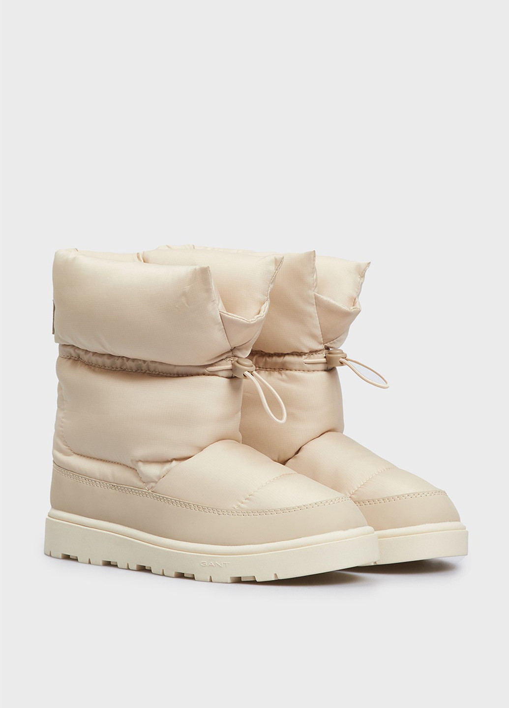 Бежевые дутики Gant на резинке с логотипом