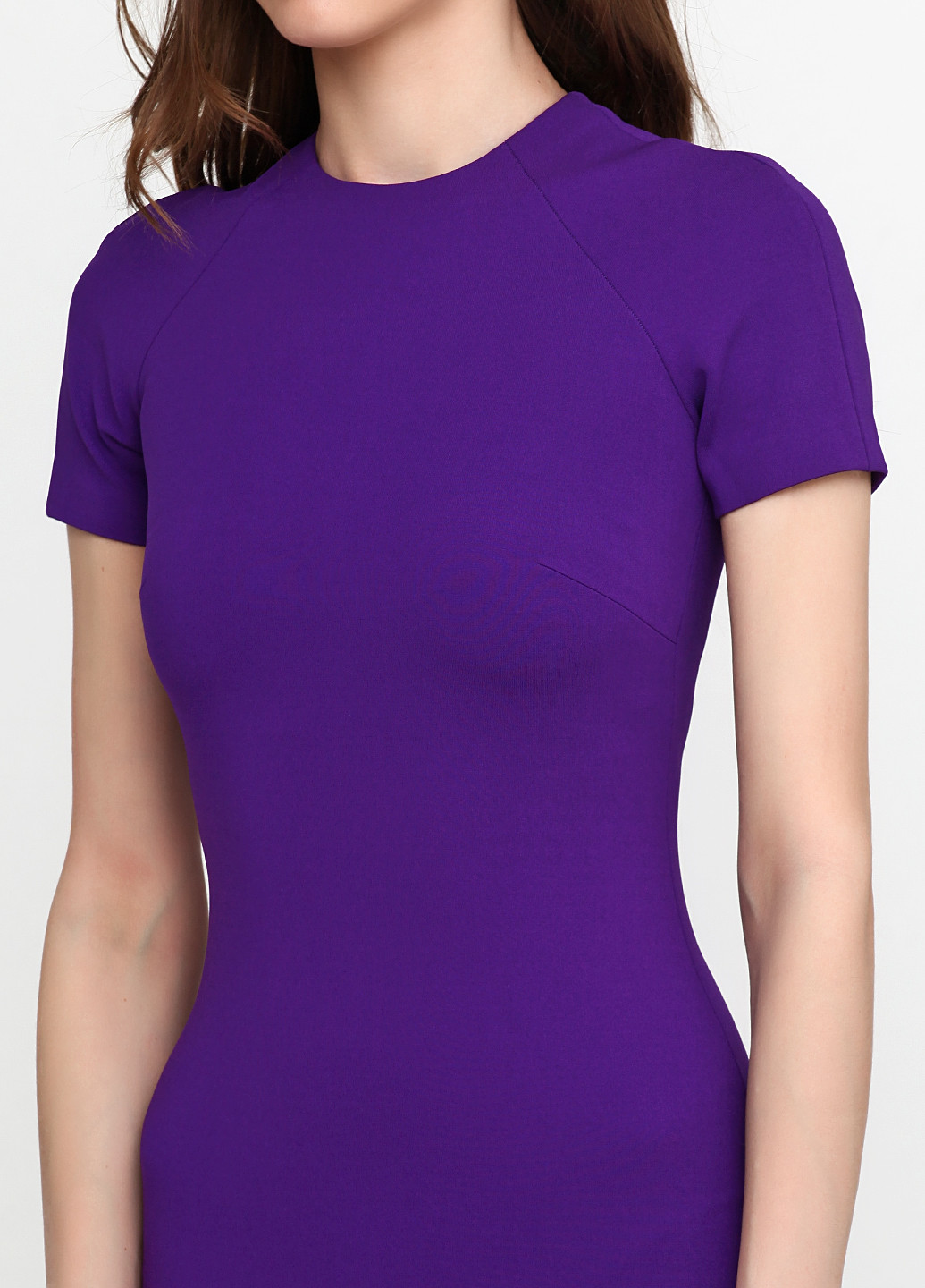 Фиолетовое деловое платье миди Ralph Lauren однотонное