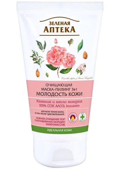 Очищаюча маска-пілінг 3в1 "Молодість шкіри" Зелена Аптека Зеленая Аптека (250301427)