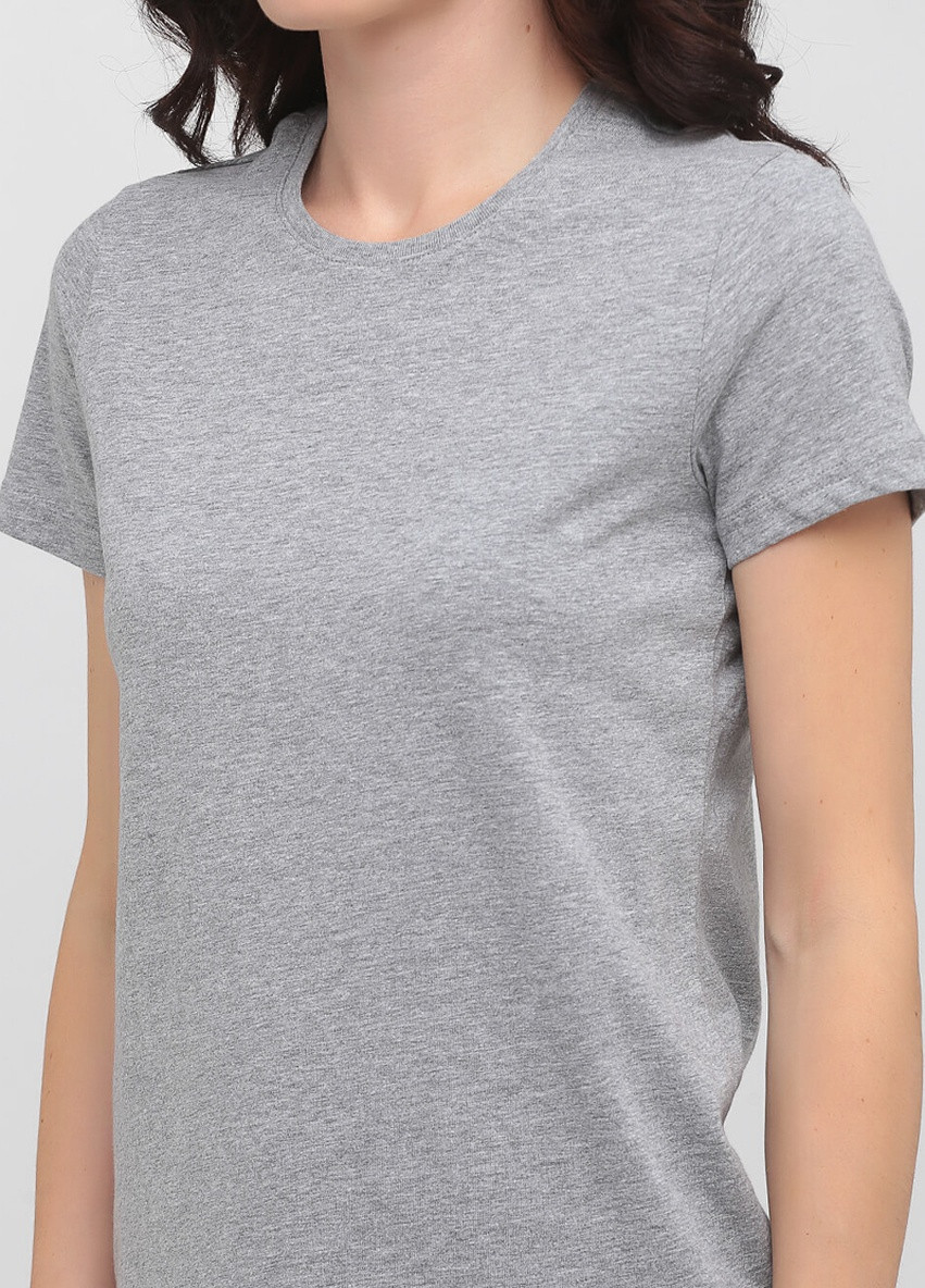 Сіра всесезон футболка жіноча з круглим коміром Stedman