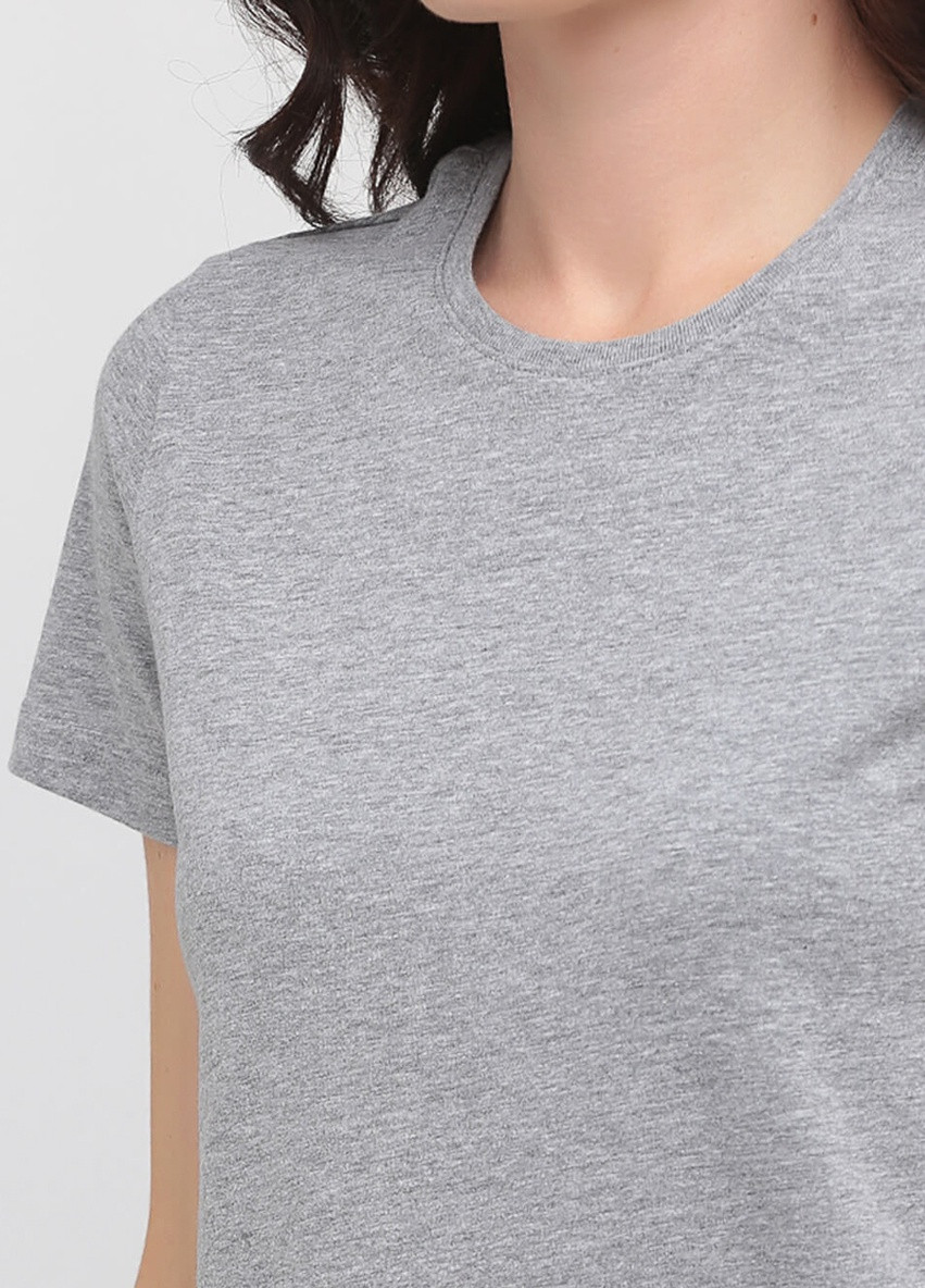 Сіра всесезон футболка жіноча з круглим коміром Stedman