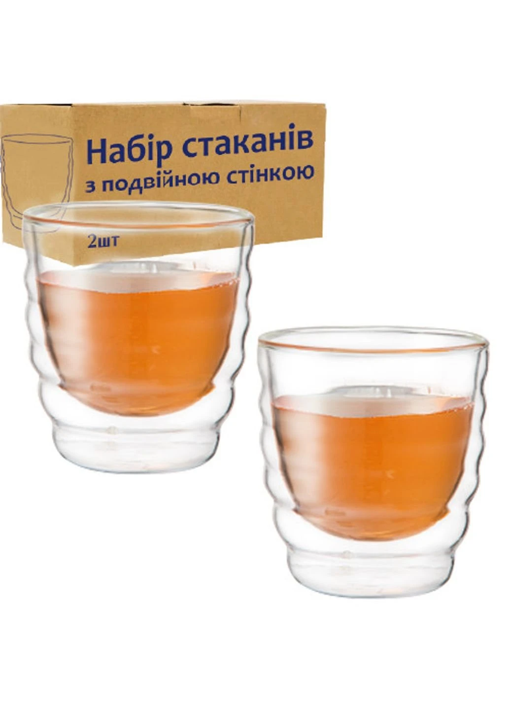 Набір склянок із подвійним дном 202-7 200 мл 2 шт SNT (253618508)