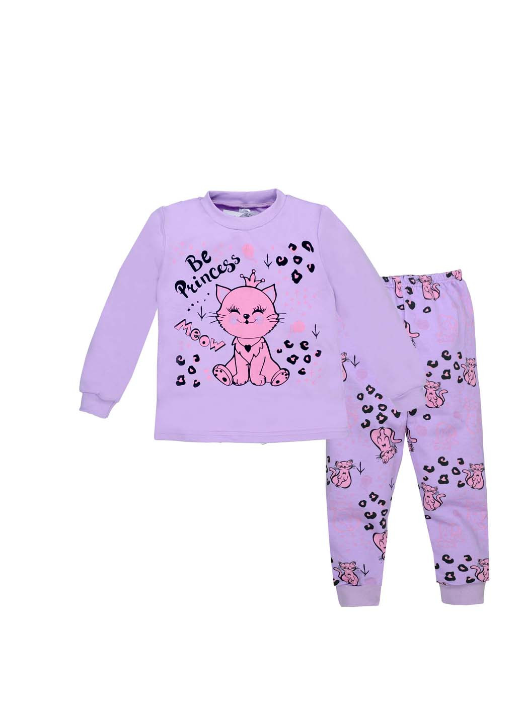 Фиолетовая всесезон пижама (лонгслив, брюки) лонгслив + брюки Татошка