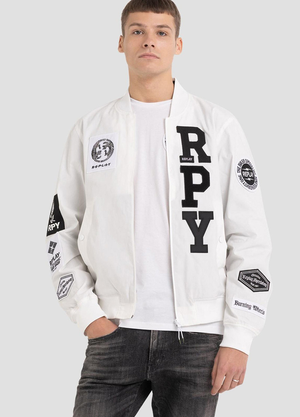 Біла демісезонна куртка Replay
