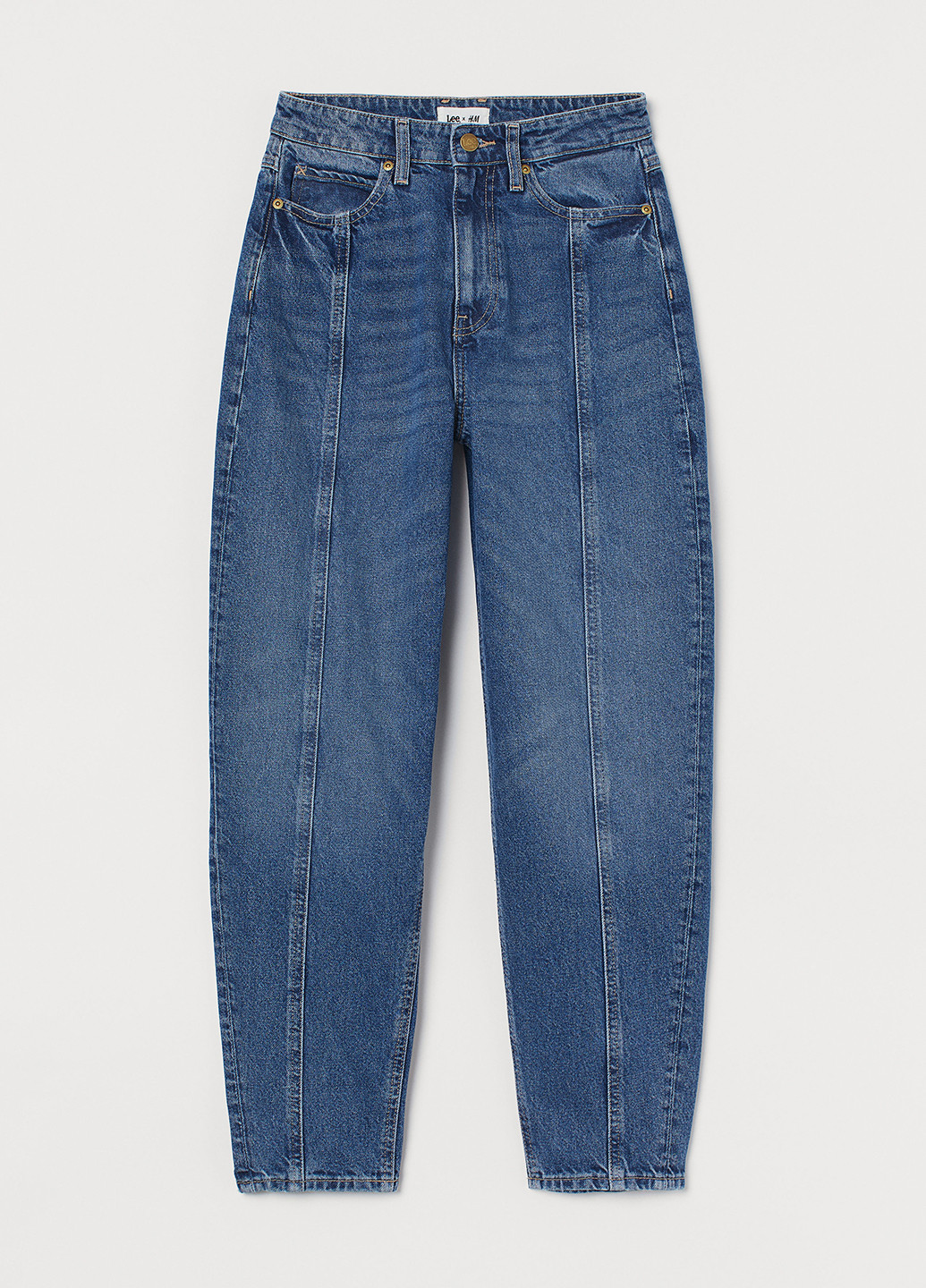 Темно-синие демисезонные мом фит джинсы H&M
