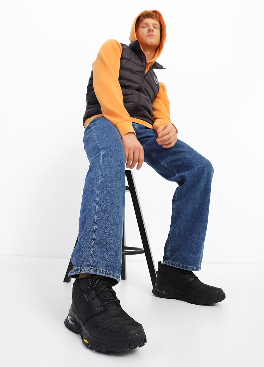 Черные зимние ботинки Skechers