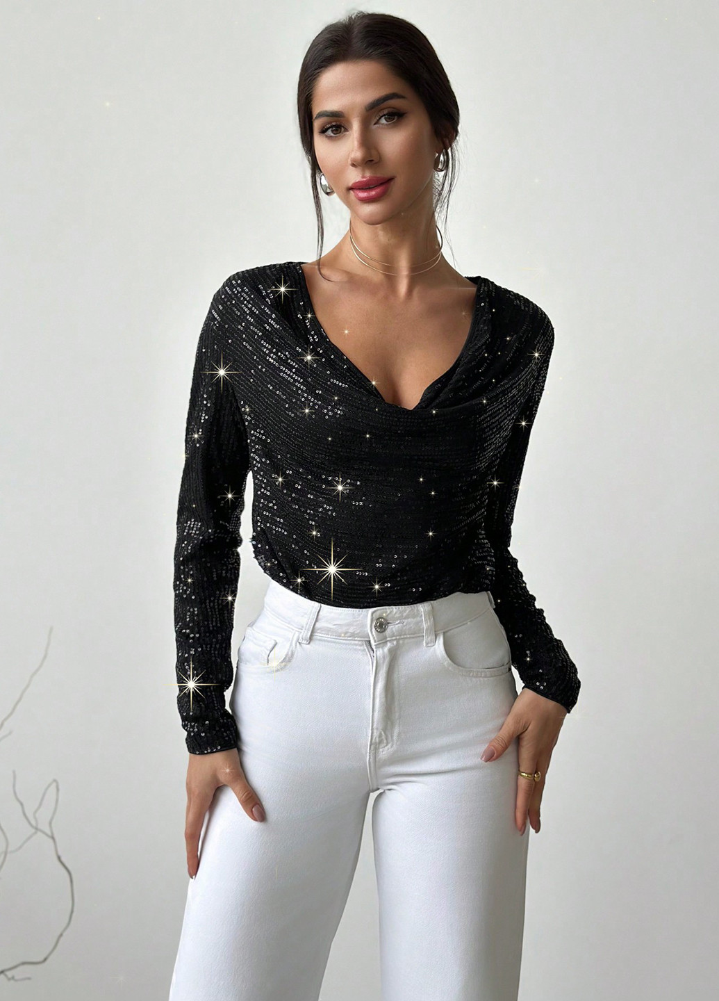 Чёрная блуза SHEIN